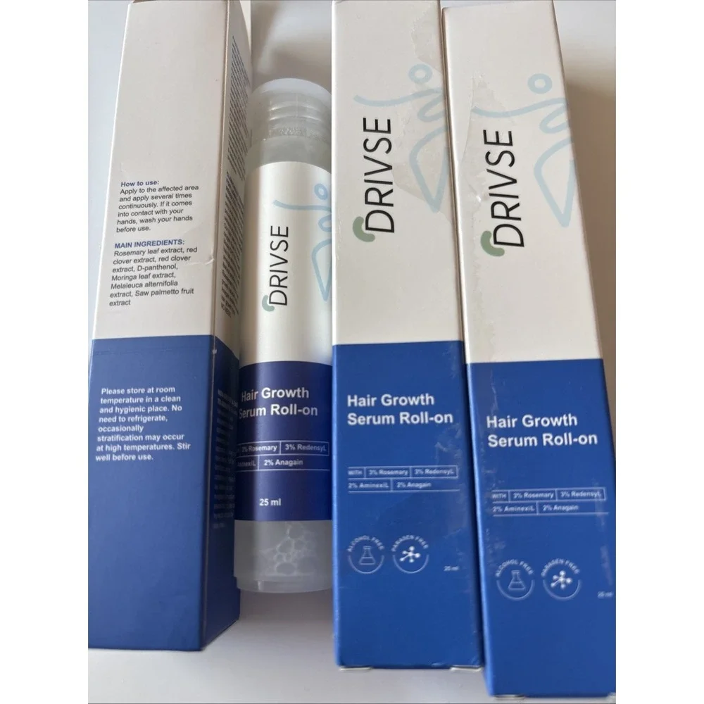 Hair Growth Serum Drivse Roll-On Rosemary Saw Palmetto DHT Support 25ml Lot Of 3